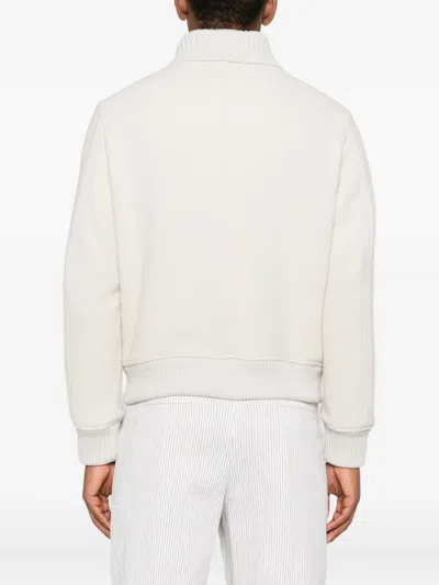 Eleventy Single-breasted Button-down Long Sleeve Casual Jacket In White