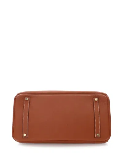 Pre-owned Hermes 2005 Clemence Birkin Retourne 35 Handbag In Brown