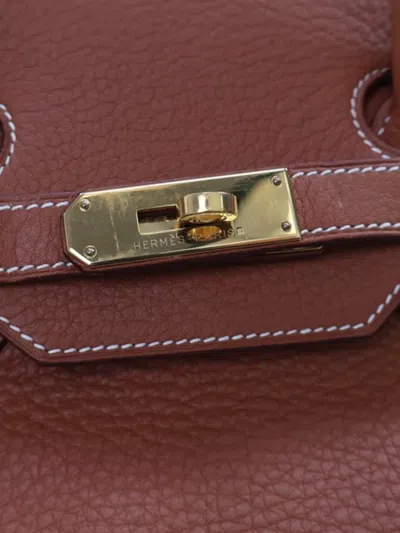 Pre-owned Hermes 2005 Clemence Birkin Retourne 35 Handbag In Brown