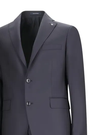 Tagliatore Blue Virgin Wool Tuxedo Suit In Gray
