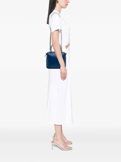 Pre-owned Celine 2017 Small Leather Soft Cube Bag Satchel In Blue