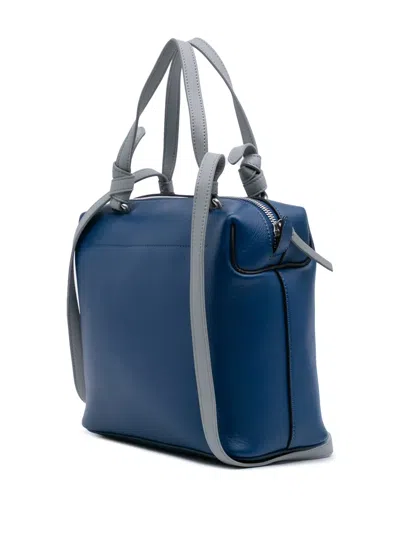 Pre-owned Celine 2017 Small Leather Soft Cube Bag Satchel In Blue