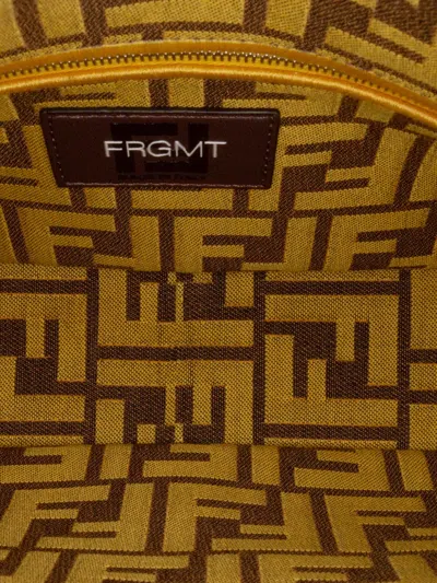 Pre-owned Fendi 2010-2025 Frgmt X Zucca Embroidered Canvas Baguette Satchel