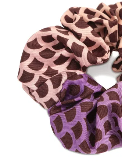 Sergio Rossi Scaled-pattern Silk Hair Tie In Multi