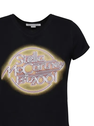 Stella Mccartney Logo Printed Crewneck T-shirt In Black