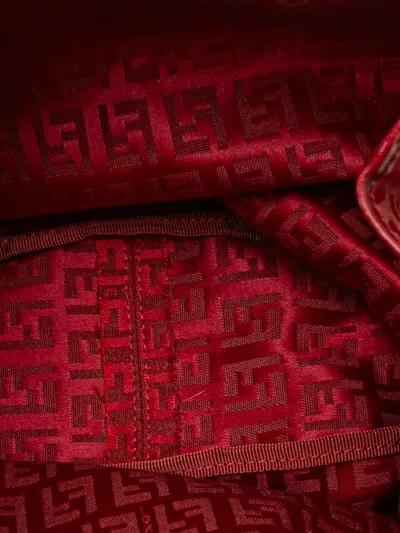 Pre-owned Fendi 2000-2010 Zucchino Canvas Tote Bag In Red