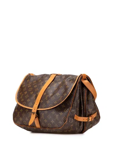 Pre-owned Louis Vuitton 1994 Monogram Saumur 35 Crossbody Bag In Brown