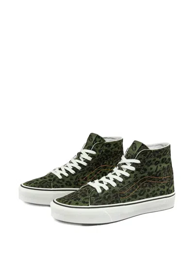 Vans Sk8-hi Tapered Leopard-print Sneakers In Green