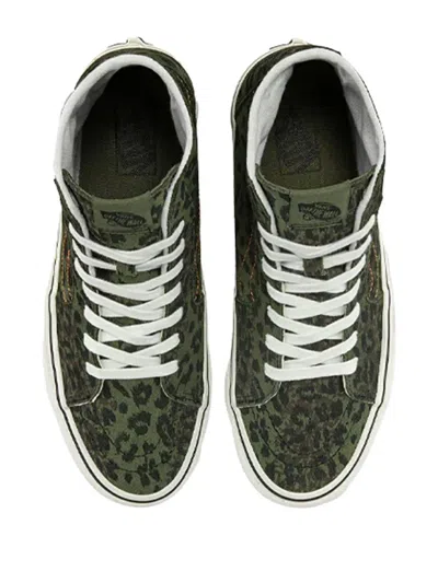 Vans Sk8-hi Tapered Leopard-print Sneakers In Green