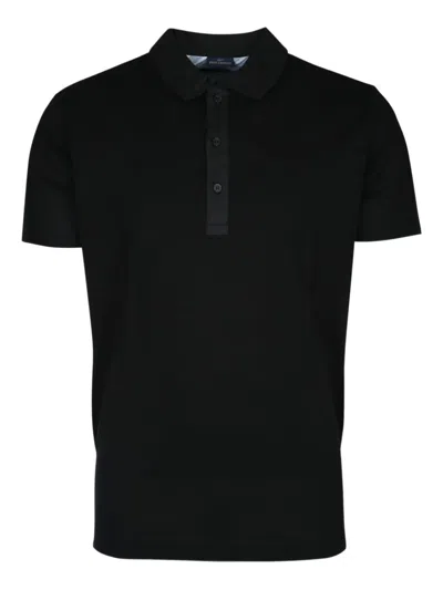 Paul & Shark Black Short Sleeve Solid Polo In Black