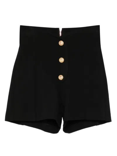 Balmain Button-detail High-waisted Shorts In Black