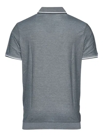 Paul & Shark Wool Short-sleeve Polo Shirt In Gray