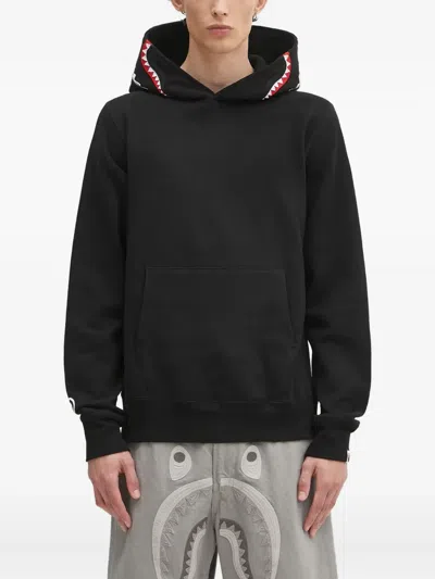 A Bathing Ape Shark-motif Hoodie In Black