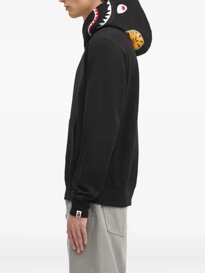 A Bathing Ape Shark-motif Hoodie In Black