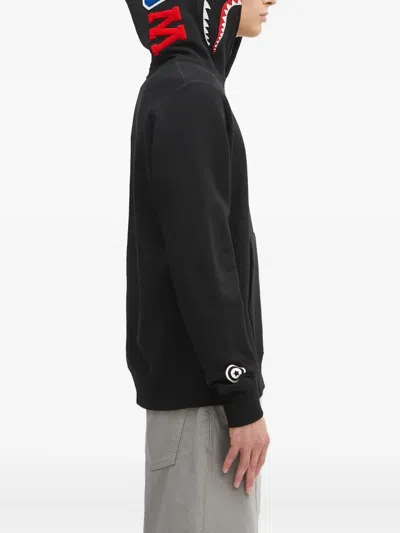 A Bathing Ape Shark-motif Hoodie In Black
