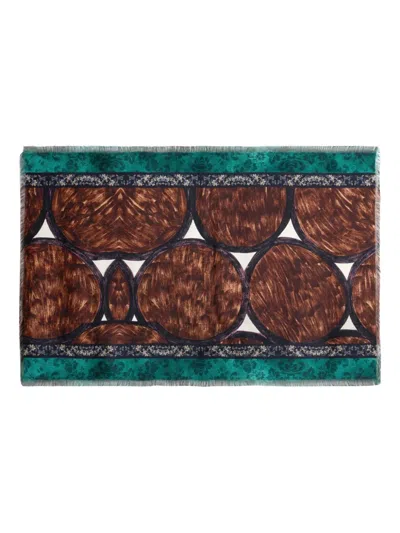 Pierre-louis Mascia Geometric-print Fringed-trim Scarf In Multi