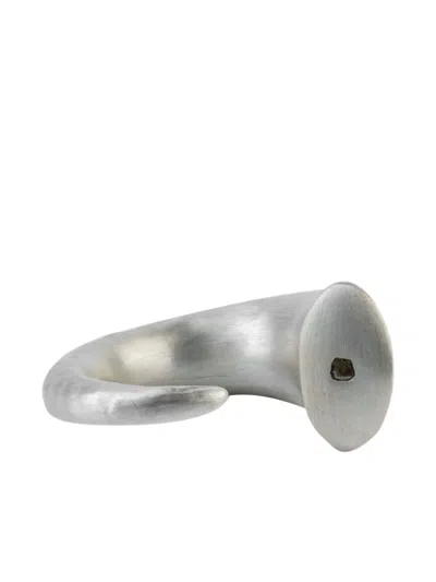 Parts Of Four Sterling Silver Giant Horn Diamond Bracelet In Metallic