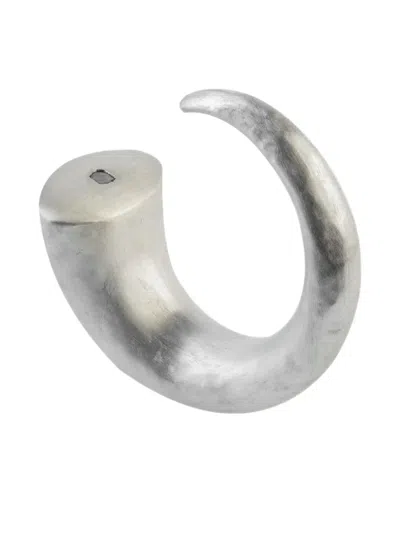 Parts Of Four Sterling Silver Giant Horn Diamond Bracelet In Metallic