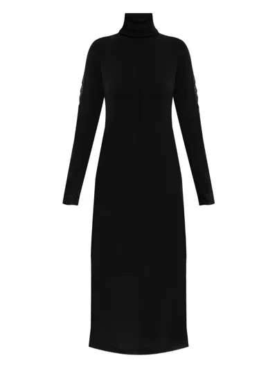 Y-3 Turtleneck Mesh-insert Dress In Black