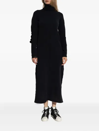 Y-3 Turtleneck Mesh-insert Dress In Black