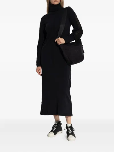 Y-3 Turtleneck Mesh-insert Dress In Black