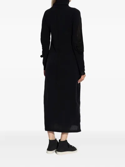 Y-3 Turtleneck Mesh-insert Dress In Black