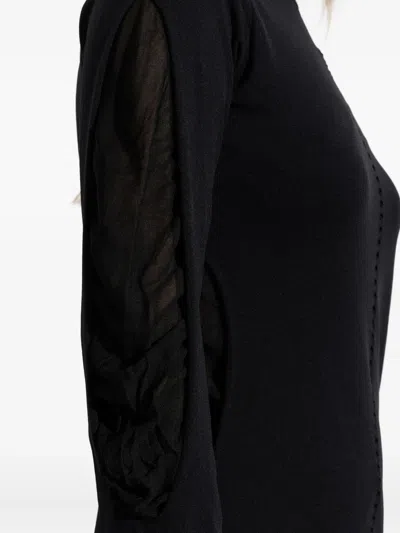 Y-3 Turtleneck Mesh-insert Dress In Black