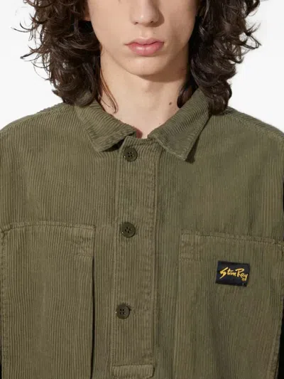 Stan Ray Corduroy Chest-pocket Polo Shirt In Green