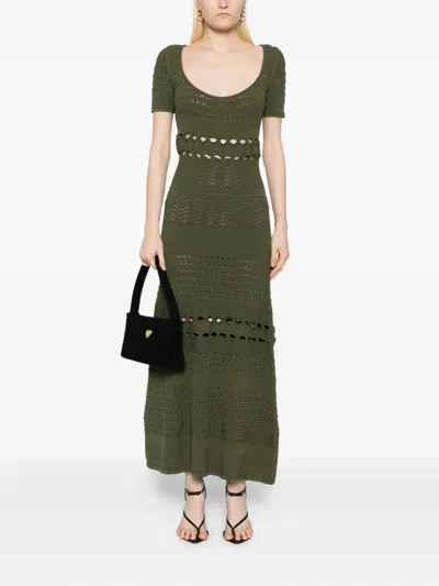 Elie Saab Cut-out Midi Dress In Green