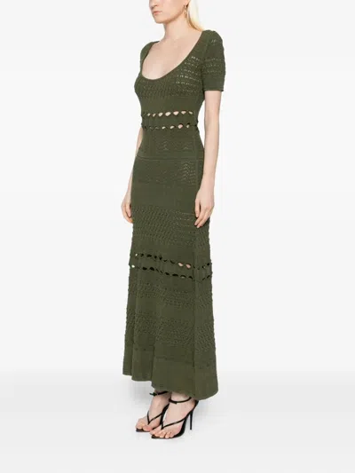 Elie Saab Cut-out Midi Dress In Green
