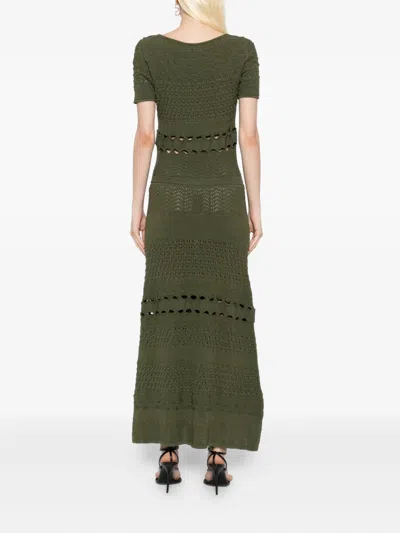 Elie Saab Cut-out Midi Dress In Green