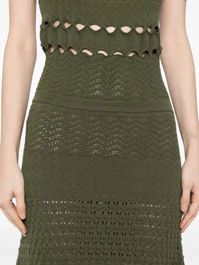 Elie Saab Cut-out Midi Dress In Green