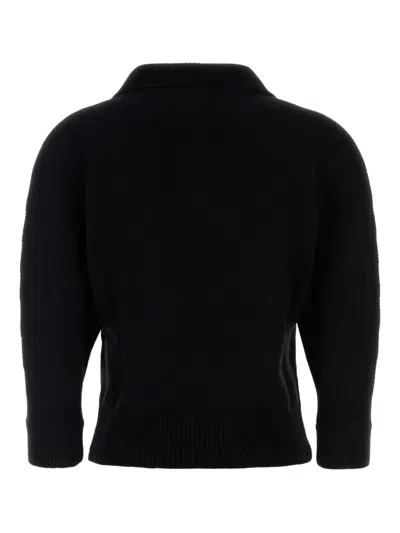 Khaite Black Cashmere Herve Polo Shirt