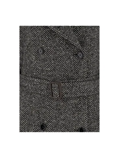 Tagliatore Wool Blend Double-breasted Coat In Gray
