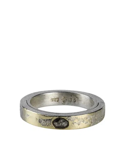Parts Of Four 18k Yellow Gold Sistema Diamond Slab Ring In Burgundy