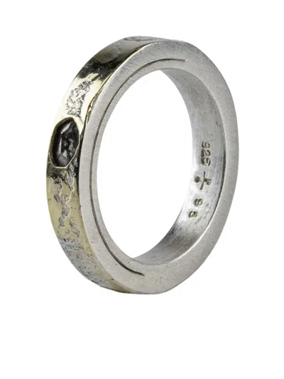 Parts Of Four 18k Yellow Gold Sistema Diamond Slab Ring In Burgundy