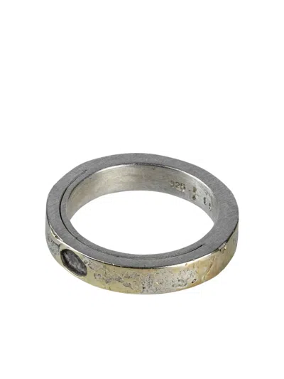 Parts Of Four 18k Yellow Gold Sistema Diamond Slab Ring In Burgundy