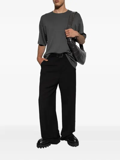 Lemaire Relaxed Fit Cotton-silk Blend T-shirt In Gray