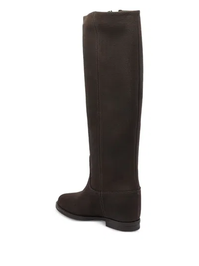 Via Roma 15 Leather Boots In Brown