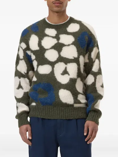 花卉嵌花图案毛衣