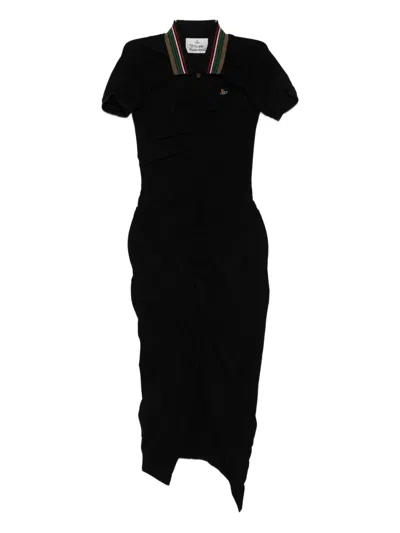 Vivienne Westwood Black Midi Pulling Dress In Schwarz