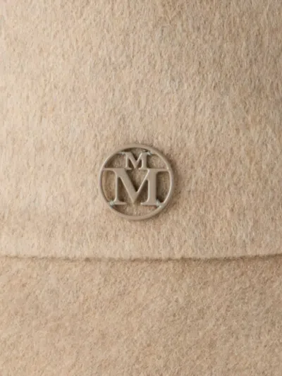 Maison Michel Logo-plaque Hat In Neutral