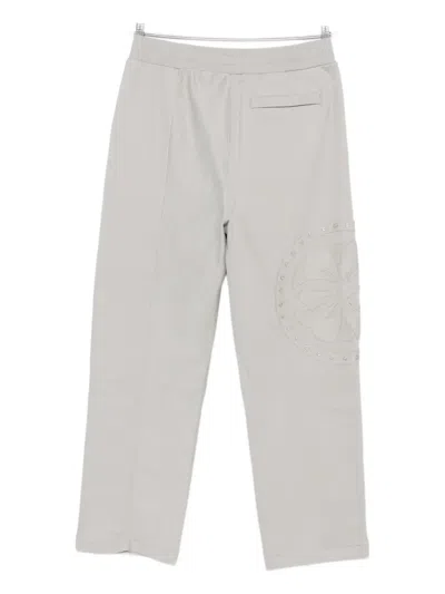 Evisu Logo-embroidered Track Pants In Gray
