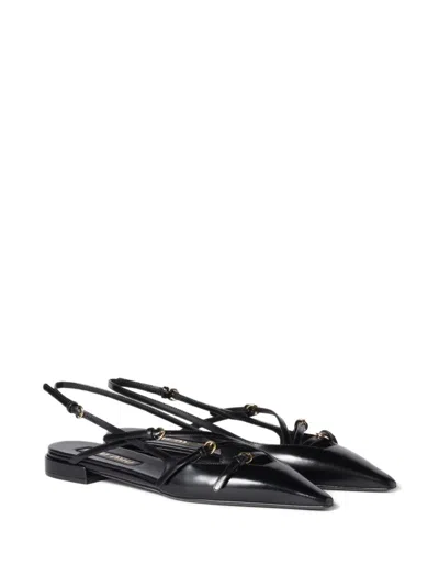 Miu Miu Women Patent Leather Slingback Ballerina Flats
