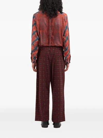 Pierre-louis Mascia Geometric-pattern Drawstring Trousers In Multi