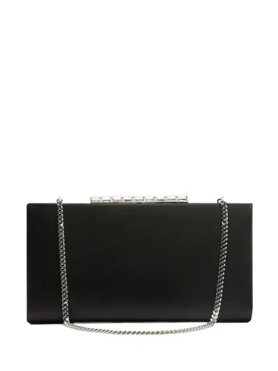Stuart Weitzman Crystal-embellished Satin Clutch