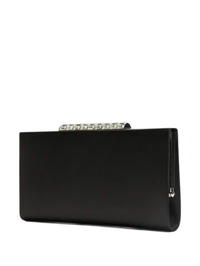 Stuart Weitzman Crystal-embellished Satin Clutch