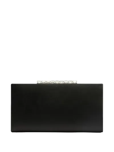 Stuart Weitzman Crystal-embellished Satin Clutch