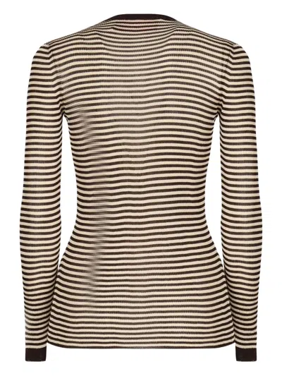 Valentino Striped-pattern Long-sleeve T-shirt In Multi