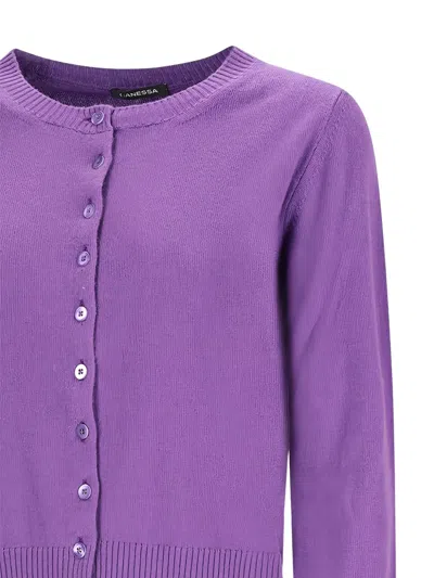 Canessa Buttoned Cardigan In Purple